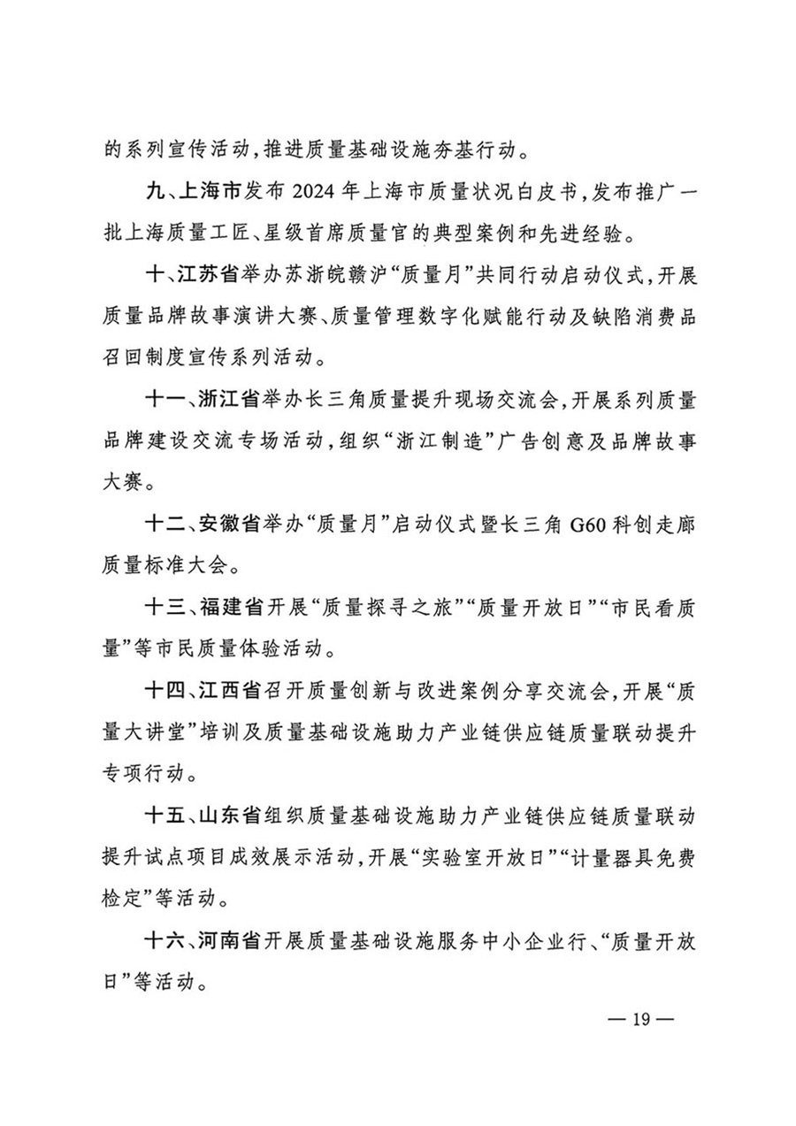 中國(guó)質(zhì)量檢驗(yàn)協(xié)會(huì)關(guān)于轉(zhuǎn)發(fā)《關(guān)于開(kāi)展2024年全國(guó)&ldquo;質(zhì)量月&rdquo;活動(dòng)的通知》的函（質(zhì)檢協(xié)函〔2024〕116號(hào)）